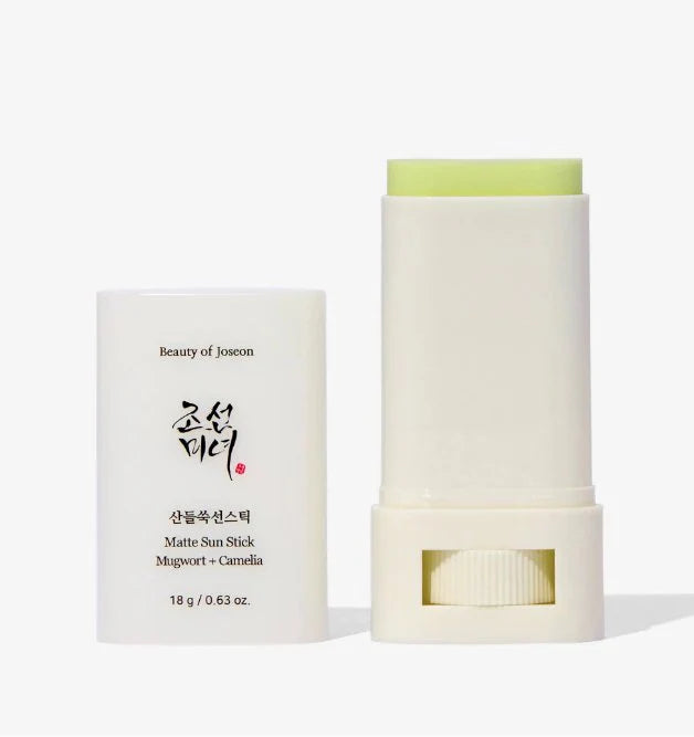 Beauty of Joseon Matte Sun Stick SPF 50+ PA++++ offers non-greasy, matte sun protection with Mugwort and Camellia extracts. Lightweight, portable, and perfect for daily reapplication. Shop the 18g compact sunscreen now!