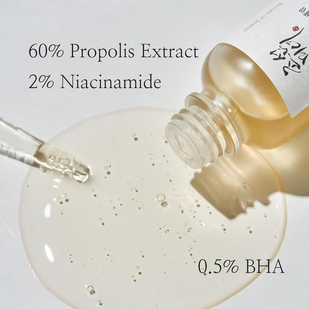 "Beauty of Joseon Glow Serum with Propolis and Niacinamide, 30ml, in elegant packaging."