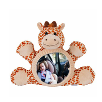 Car Safety Seat Rearview Mirror for Baby – Baby Monitor Toy with Plush Deer Design