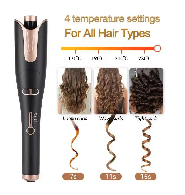 Lescolton Automatic Curling Iron in black, designed for effortless large curls.