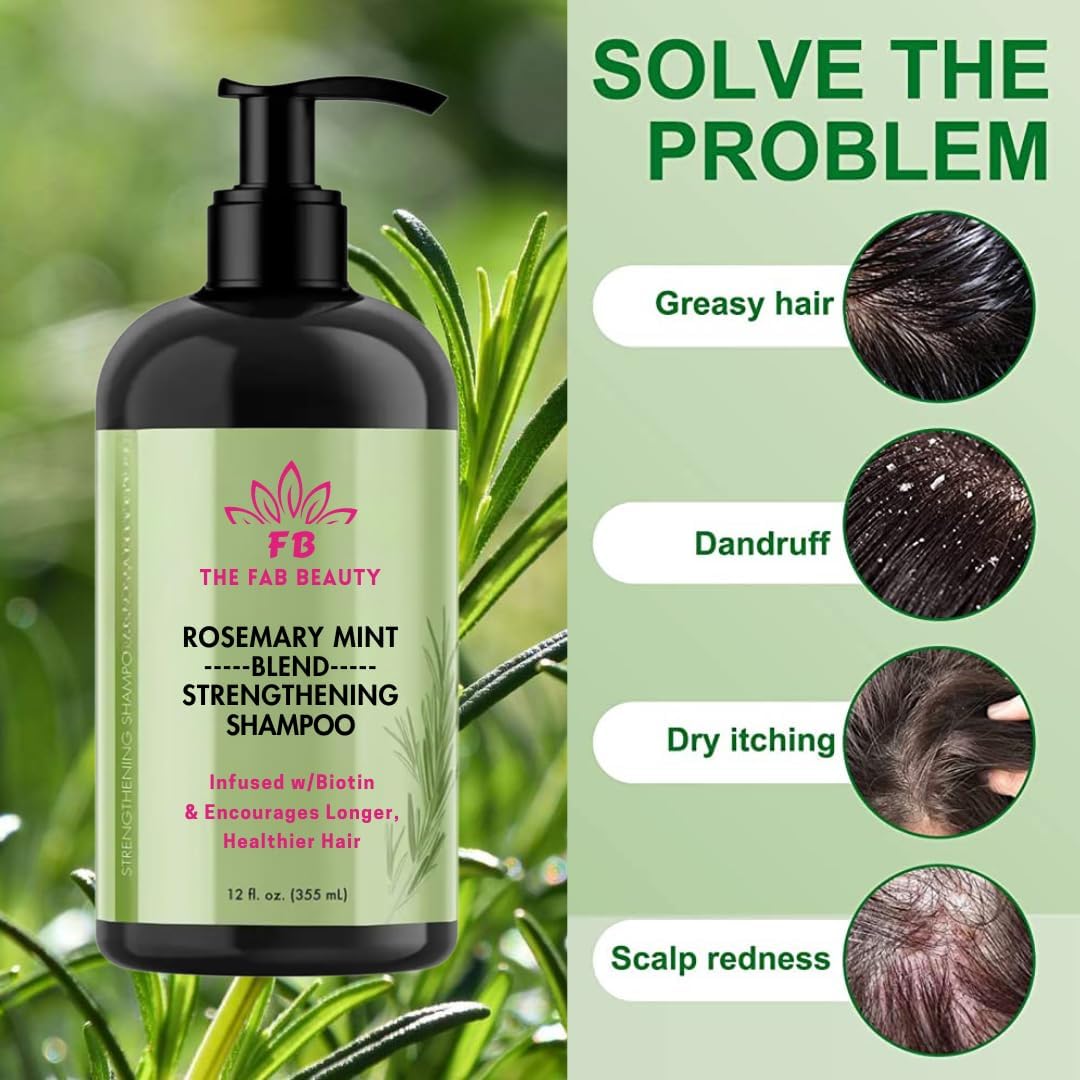 Mielle Organics shampoo for cleansing, strengthening, and promoting healthy hair growth. Nourishing and invigorating shampoo infused with rosemary, mint, and biotin by Mielle Organics.