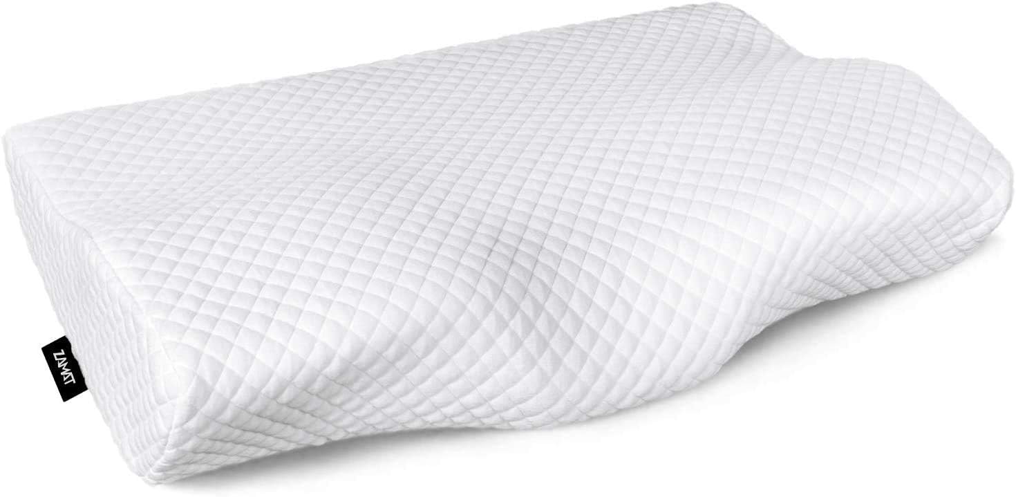 ZAMAT Memory Foam Cervical Pillow – Adjustable Neck Pain Relief Pillow for Side, Back & Stomach Sleepers