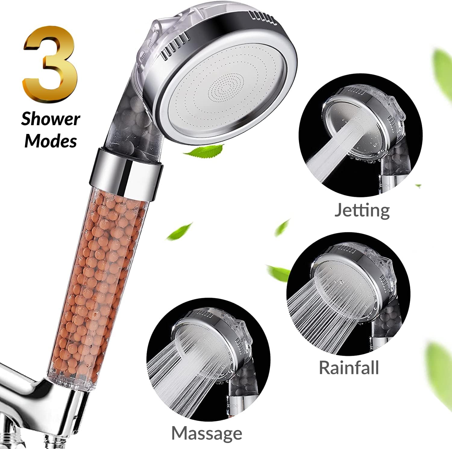 Ecom City™ Filtered Handheld Shower Head with ionic filtration, ideal for purifying water and reducing hair loss.