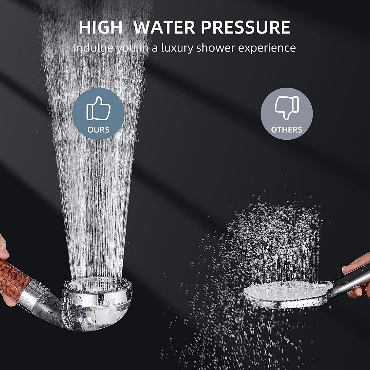 Ecom City™ Filtered Handheld Shower Head with ionic filtration, ideal for purifying water and reducing hair loss.