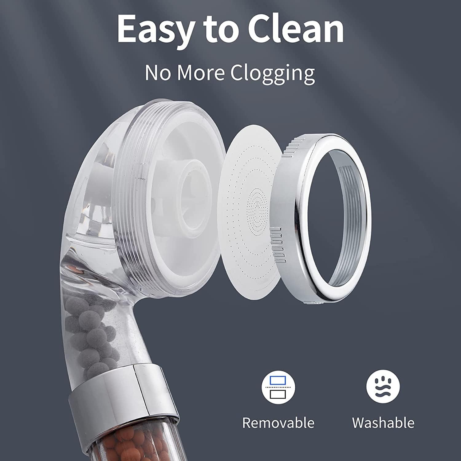 Ecom City™ Filtered Handheld Shower Head with ionic filtration, ideal for purifying water and reducing hair loss.