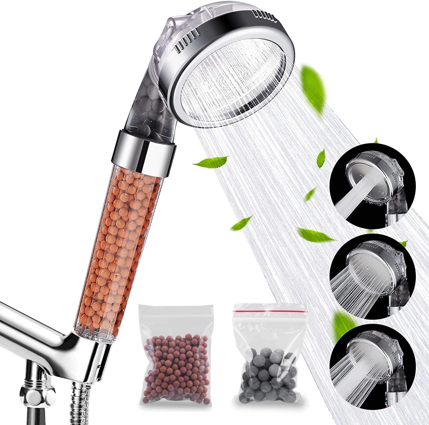 Ecom City™ Filtered Handheld Shower Head with ionic filtration, ideal for purifying water and reducing hair loss.