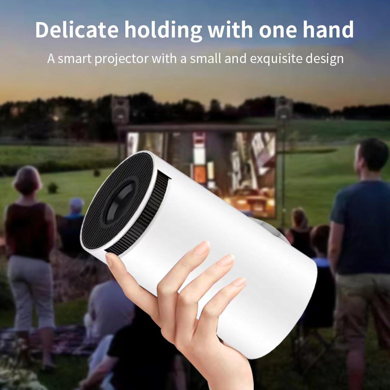 Limimart 4K Smart Mini Projector with 130-inch screen capability, featuring 5G Wi-Fi and Bluetooth 5.0 for a portable home theater experience.